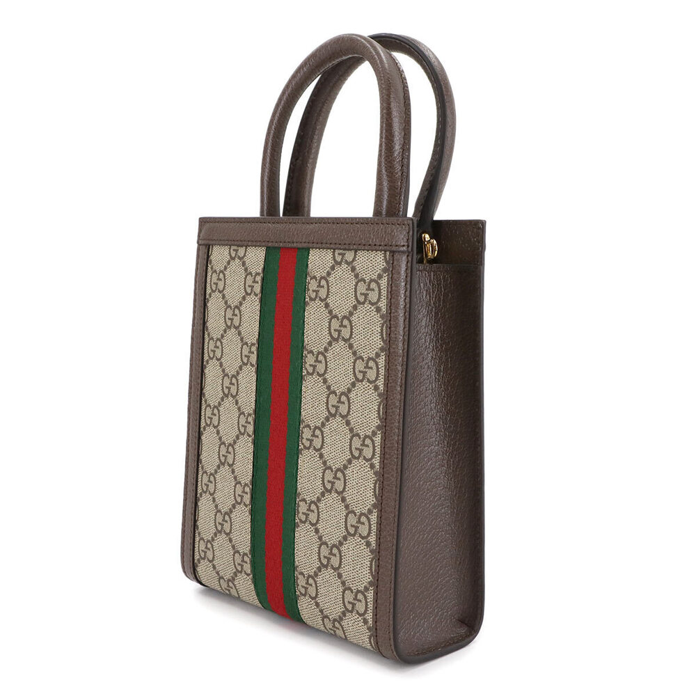Gucci Ophidia Shoulder Bag GG Supreme Canvas Leather Beige Brown - Picture 4 of 9